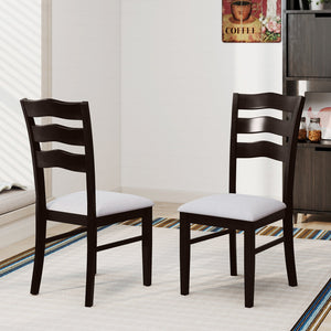 Farmhouse Dining Chairs Set of 2 Modern Kitchen Chairs with Elegant Hollowed backrest-Gray view 3