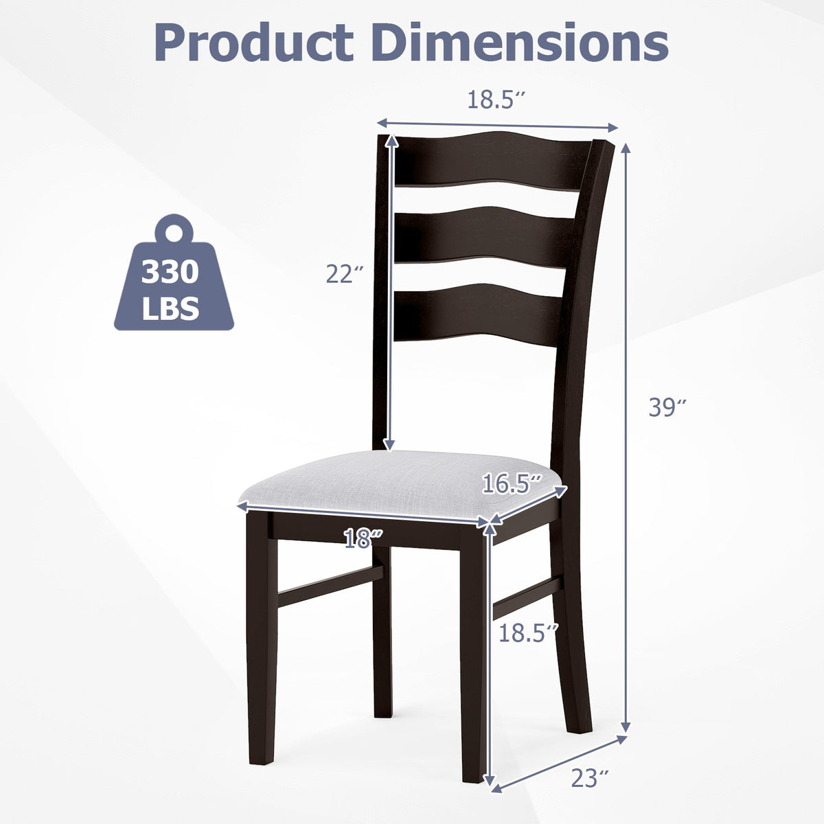 Farmhouse Dining Chairs Set of 2 Modern Kitchen Chairs with Elegant Hollowed backrest-Gray view 4