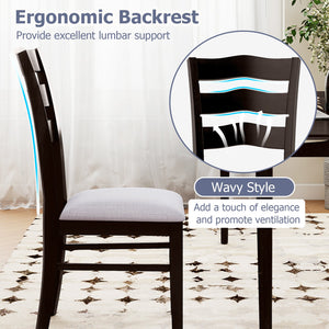 Farmhouse Dining Chairs Set of 2 Modern Kitchen Chairs with Elegant Hollowed backrest-Gray view 7