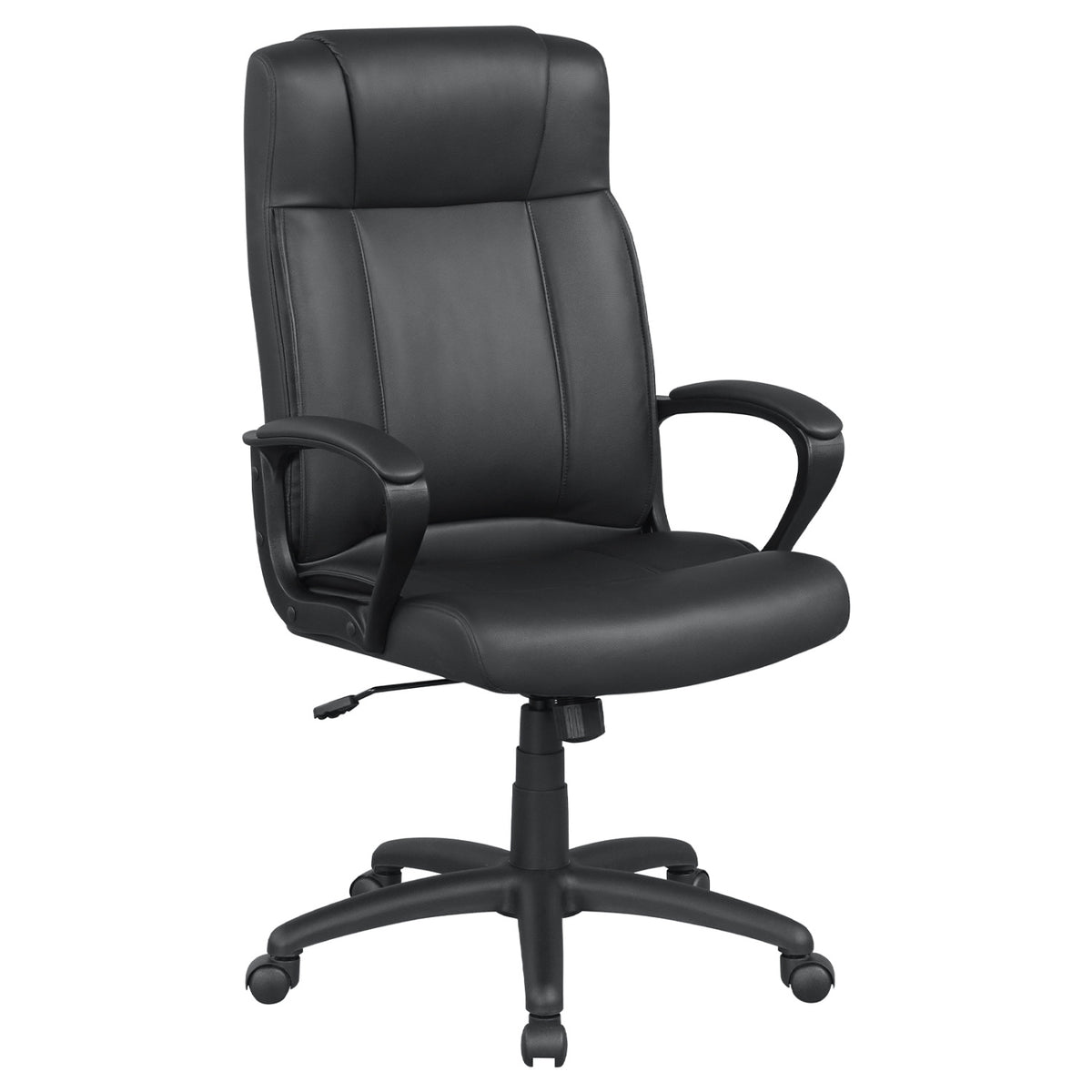 Faux Leather Office Chair Computer Desk Chair with Rocking Function-Black