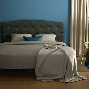 Faux Linen Headboard with Adjustable Heights-Dark Gray view 3