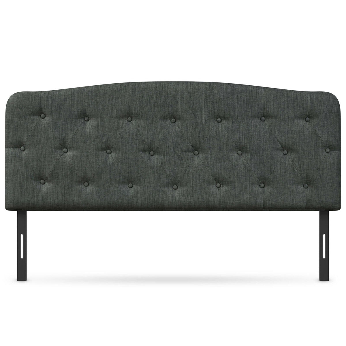 Faux Linen Headboard with Adjustable Heights-Dark Gray view 4