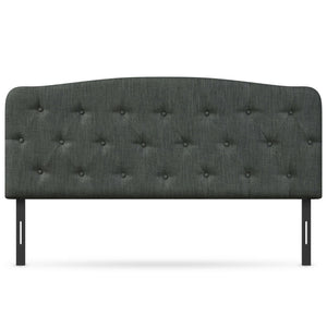 Faux Linen Headboard with Adjustable Heights-Dark Gray view 4