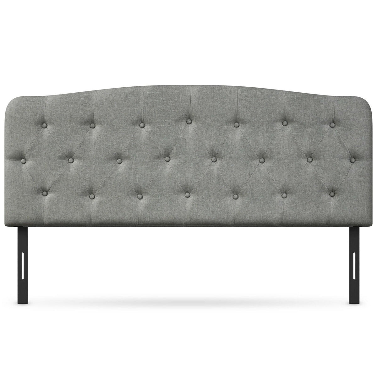 Faux Linen Headboard with Adjustable Heights-Light Gray view 4