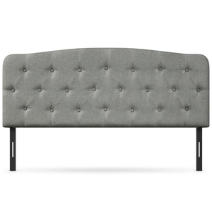 Faux Linen Headboard with Adjustable Heights-Light Gray view 4