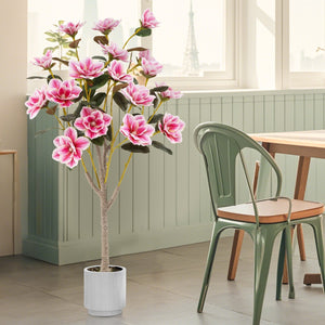 Faux Wedding Flower Plant with Elegant PEVA Leaves and Multi-branch Trunks-Pink view 3