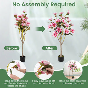 Faux Wedding Flower Plant with Elegant PEVA Leaves and Multi-branch Trunks-Pink view 7