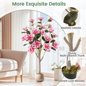 Faux Wedding Flower Plant with Elegant PEVA Leaves and Multi-branch Trunks-Pink view 8