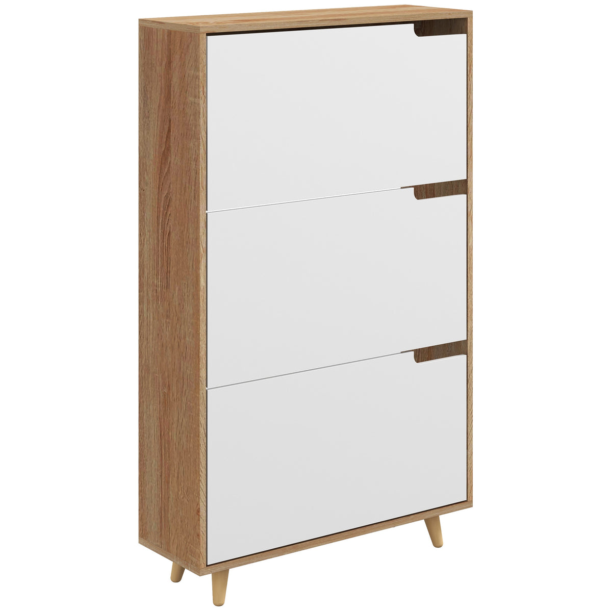 Slim Shoe Storage Cabinet with 3 Flip Drawers and Adjustable Shelves, Shoe Cabinet for 18-24 Pairs, Black – view 8