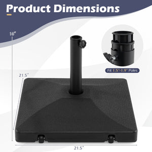 Fillable Umbrella Base 90 LBS Heavy Duty with 2 Wheels-Black view 4