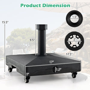 Fillable Umbrella Base Stand with Lockable Universal Wheels view 4