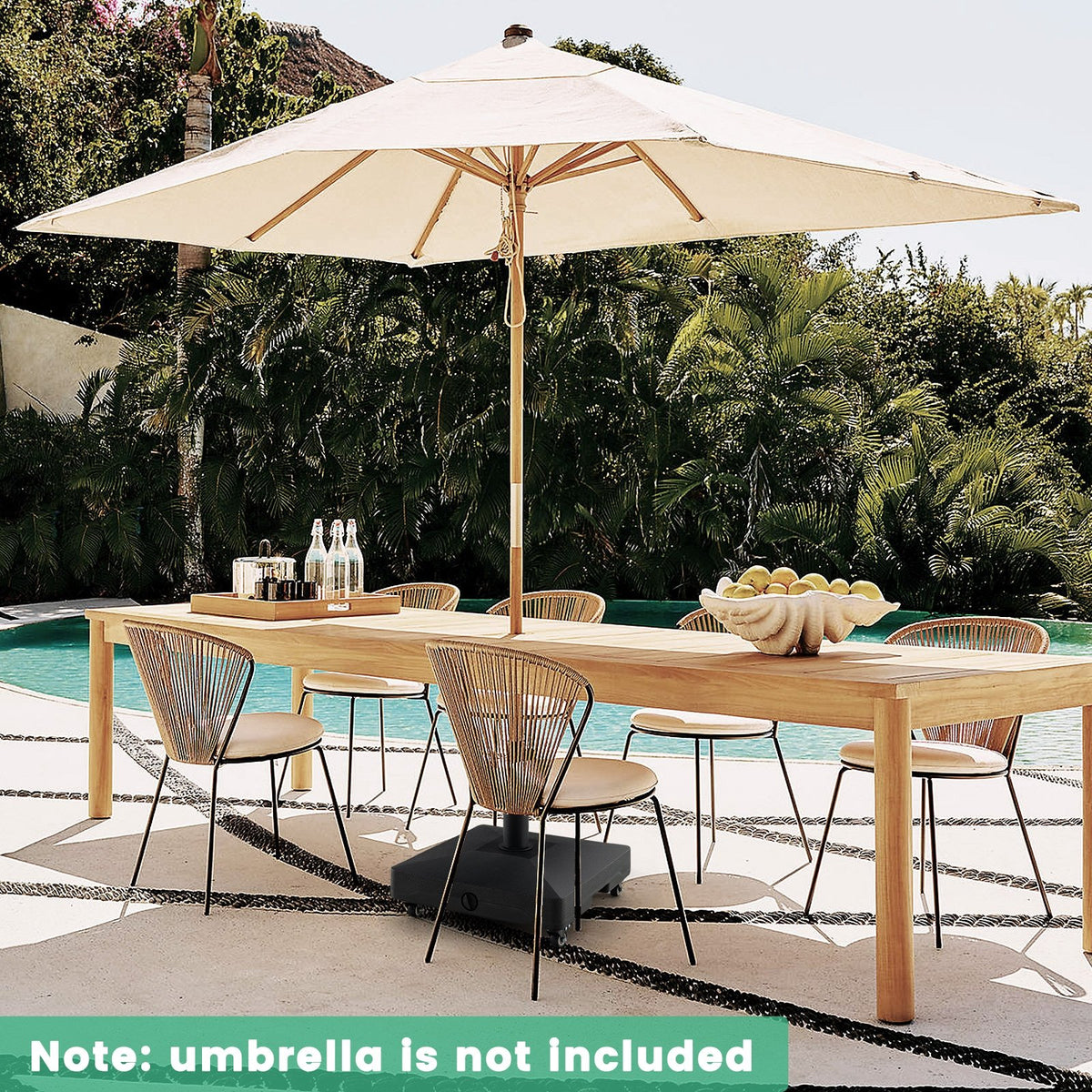 Fillable Umbrella Base Stand with Lockable Universal Wheels view 9