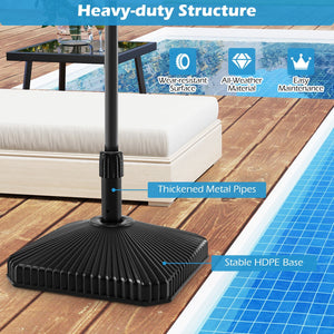 Fillable Umbrella Base with Shell Texture and 3 Coupler Sizes-Black view 6