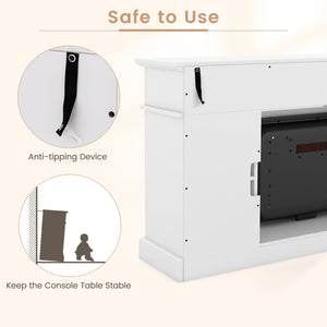 Fireplace TV Stand for TVs Up to 65 Inch with Side Cabinets and Remote Control-White view 6