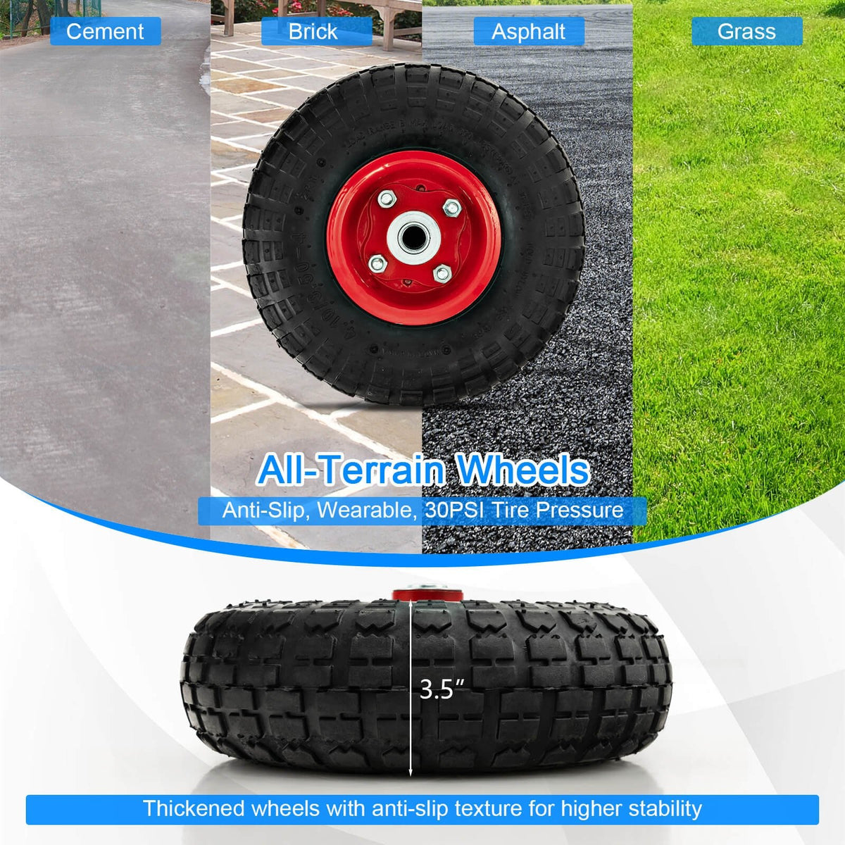Firewood Log Cart Carrier with Wear-Resistant and Shockproof Rubber Wheels view 4