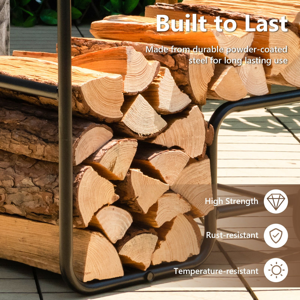 Firewood Log Cart Carrier with Anti-Slip and Wear-Resistant Wheels view 7