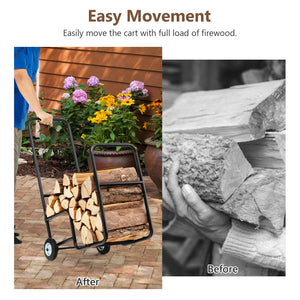 Firewood Log Cart Carrier with Anti-Slip and Wear-Resistant Wheels view 9