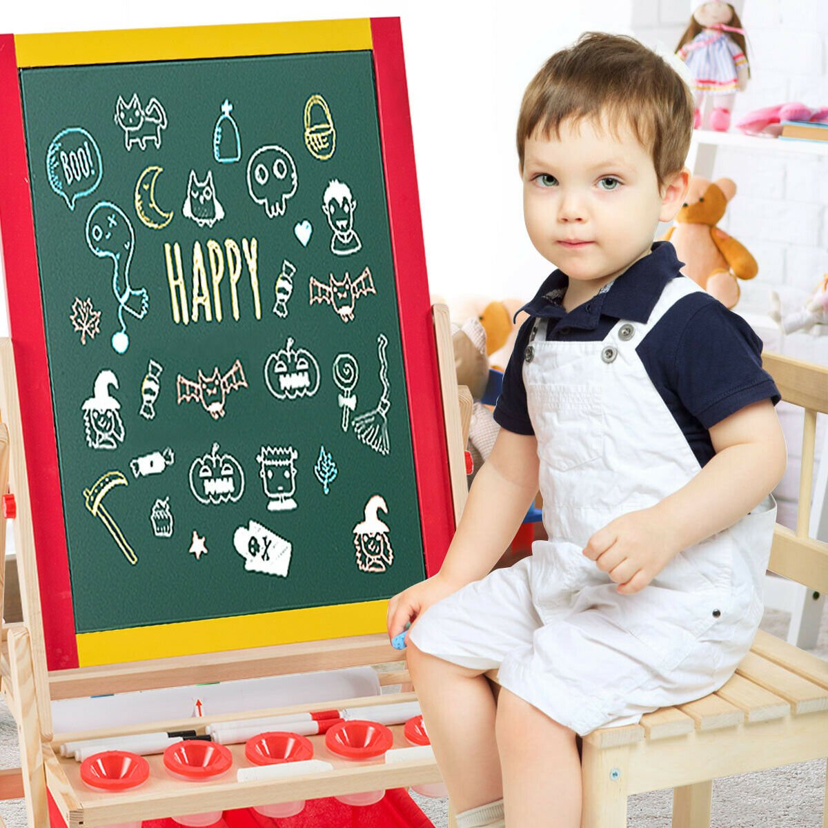 Flip-Over Double-Sided Kids Art Easel view 3