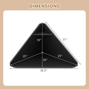 Floating Triangular Corner Computer Desk with Storage Shelf-Black view 4