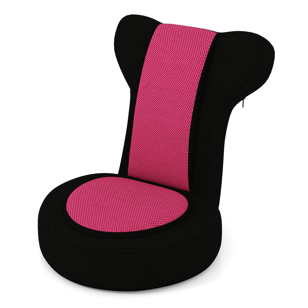 Floor Comfy Gaming Leisure Chair with Adjustable Headrest and Backrest-Pink view 4