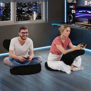 Floor Comfy Gaming Leisure Chair with Adjustable Headrest and Backrest-Pink view 7