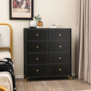 Floor Dresser Storage Organizer with 5/6/8 Drawers with Fabric Bins and Metal Frame-8-Drawer view 2