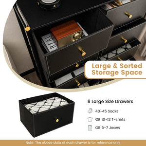 Floor Dresser Storage Organizer with 5/6/8 Drawers with Fabric Bins and Metal Frame-8-Drawer view 8