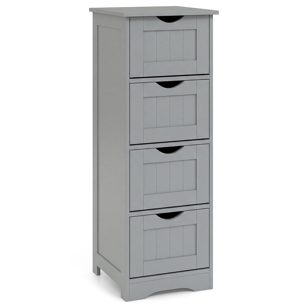 Floor Wooden Free Standing Storage Side Organizer for Bathroom-Gray