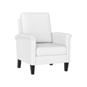 Floral Accent Chair Farmhouse Boho Armchair with Solid Wood Legs and High Back-Beige