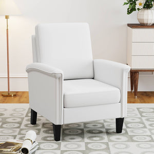 Floral Accent Chair Farmhouse Boho Armchair with Solid Wood Legs and High Back-Beige view 2