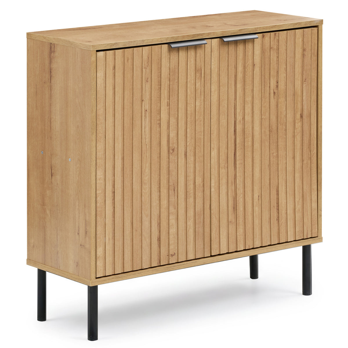 Fluted Buffet Cabinet with 2-Door Sideboard for Kitchen and Dining Room-Oak