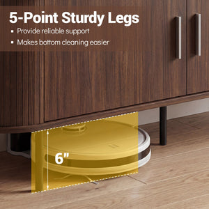 Fluted TV Stand for TVs up to 60 inches Mid Century Curved Entertainment Center-Walnut view 8