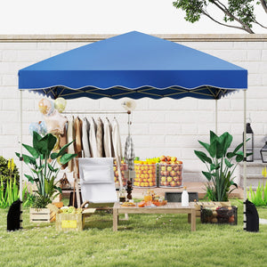Foldable 10 X 10 Feet Pop up Canopy Tent with Wheeled Bag-Blue view 2