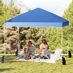 Foldable 10 X 10 Feet Pop up Canopy Tent with Wheeled Bag-Blue view 3
