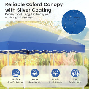 Foldable 10 X 10 Feet Pop up Canopy Tent with Wheeled Bag-Blue view 6