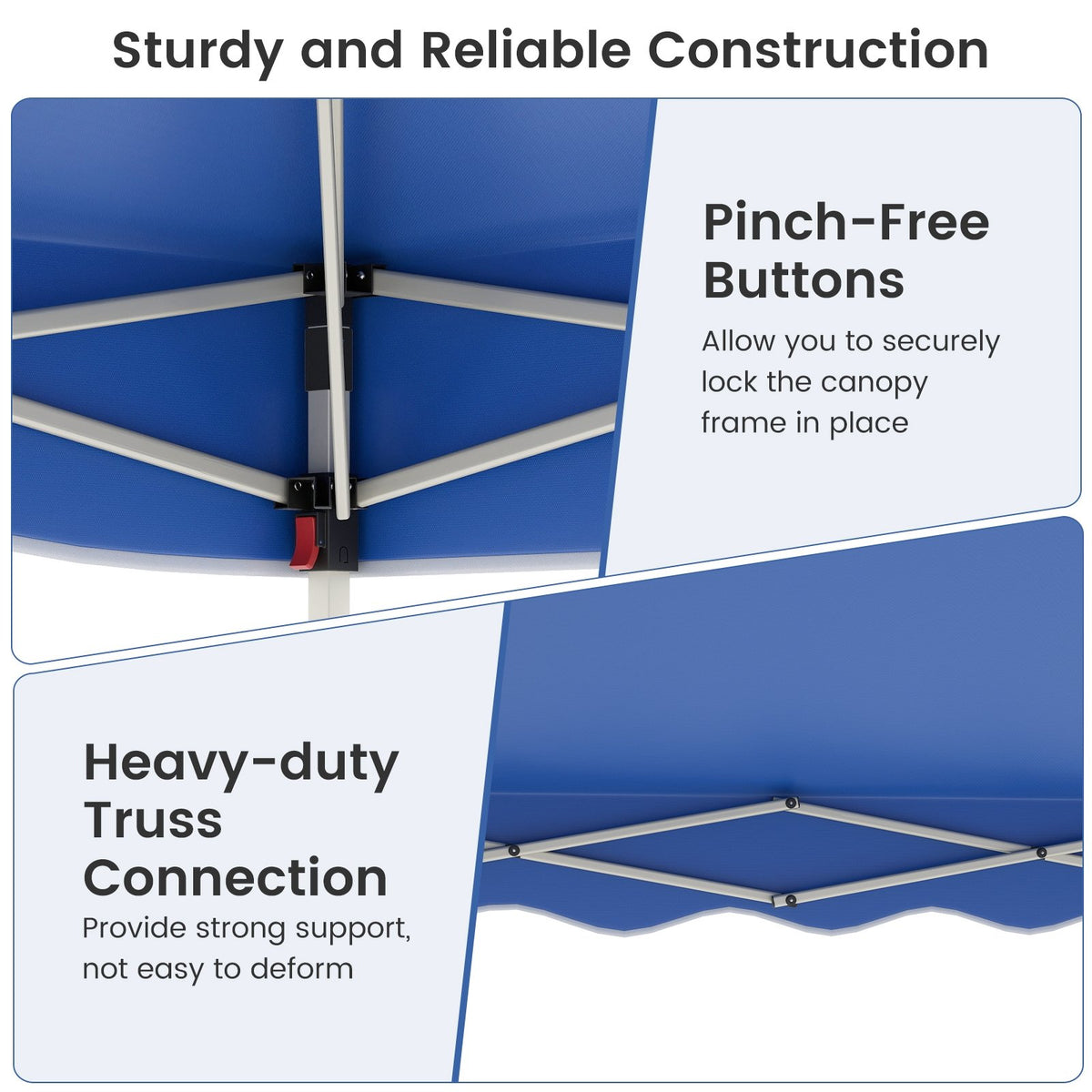 Foldable 10 X 10 Feet Pop up Canopy Tent with Wheeled Bag-Blue view 8