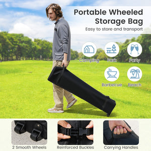 Foldable 10 X 10 Feet Pop up Canopy Tent with Wheeled Bag-Gray view 5