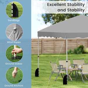 Foldable 10 X 10 Feet Pop up Canopy Tent with Wheeled Bag-Gray view 8
