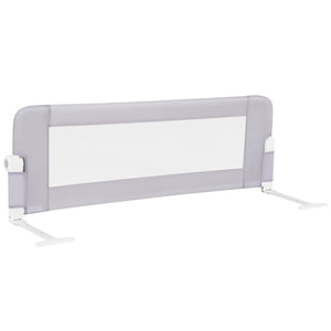 Foldable Bed Rail Swing Down Baby Bed Guard Rail-Light Gray view 4
