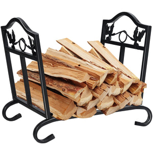 Foldable Firewood Log Rack Steel Wood Storage Holder view 4