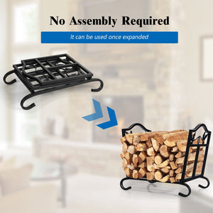 Foldable Firewood Log Rack Steel Wood Storage Holder view 9