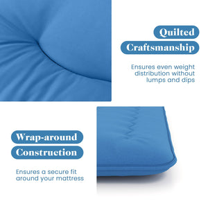 Foldable Futon Mattress with Washable Cover and Carry Bag for Camping Blue-Full Size view 8