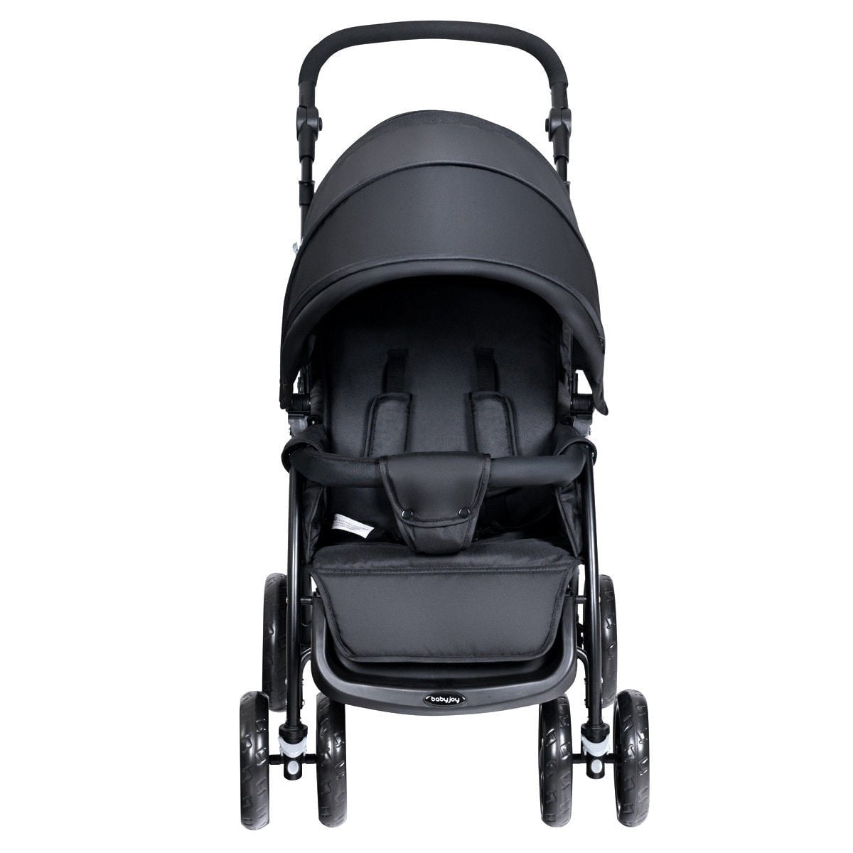 Foldable Lightweight Front Back Seats Double Baby Stroller-Black view 5