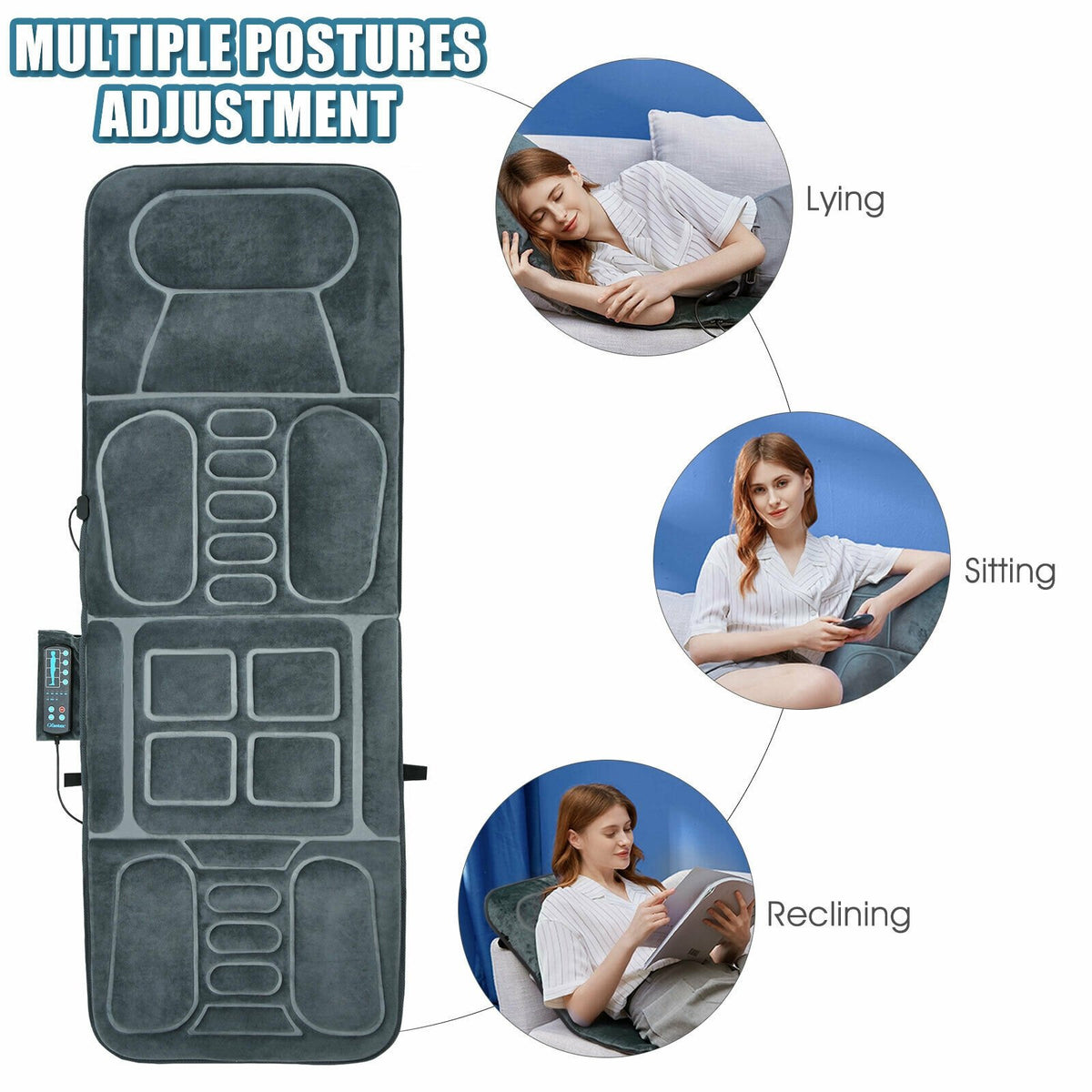 Foldable Massage Mat with Heat and 10 Vibration Motors view 6