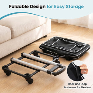 Foldable Pet Carrier with Wheels Airline Approved Rolling Cat and Dog Carrier-Black view 9