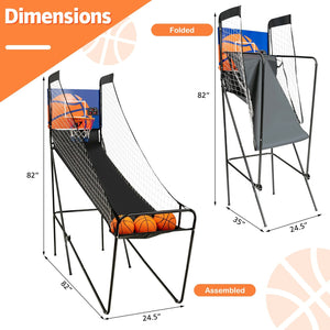 Foldable Single Shot Basketball Arcade Game with Electronic Scorer and Basketballs view 4
