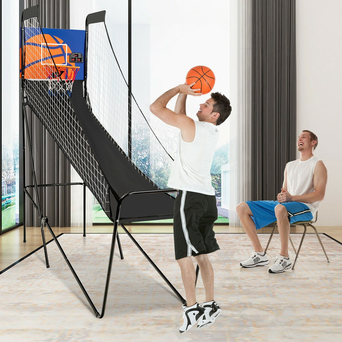 Foldable Single Shot Basketball Arcade Game with Electronic Scorer and Basketballs view 6