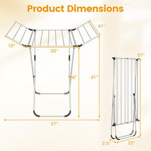 Folding Aluminum Clothes Drying Rack with 2 Side Wings view 6