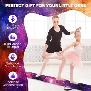 Folding Balance Beam with Solid Wood Base and Anti-slip Bottom-Pink view 9