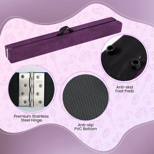 Folding Balance Beam with Solid Wood Base and Anti-slip Bottom-Purple view 9